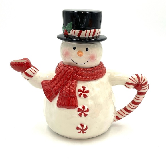 Burton + Burton Christmas Peppermint Snowman Teapot - Picture 1 of 8